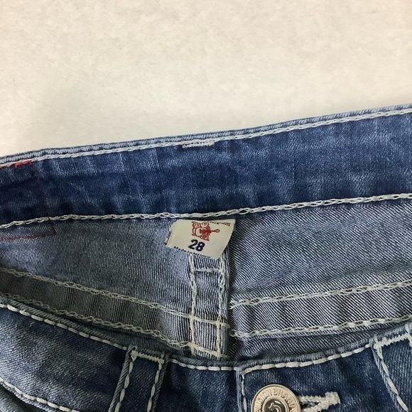 True Religion Women’s Curvy Skinny Jeans Size 28 Big Rainbow Horseshoe - Picture 4 of 11